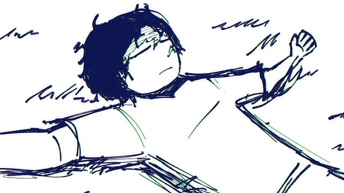 a sketch of Rael lying down on the grass, his eyes closed